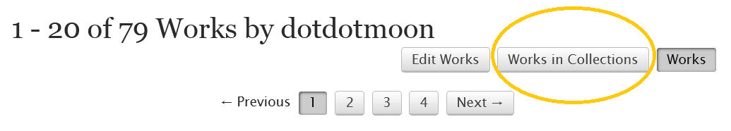 screenshot of ao3 showing where to find your unrevealed works